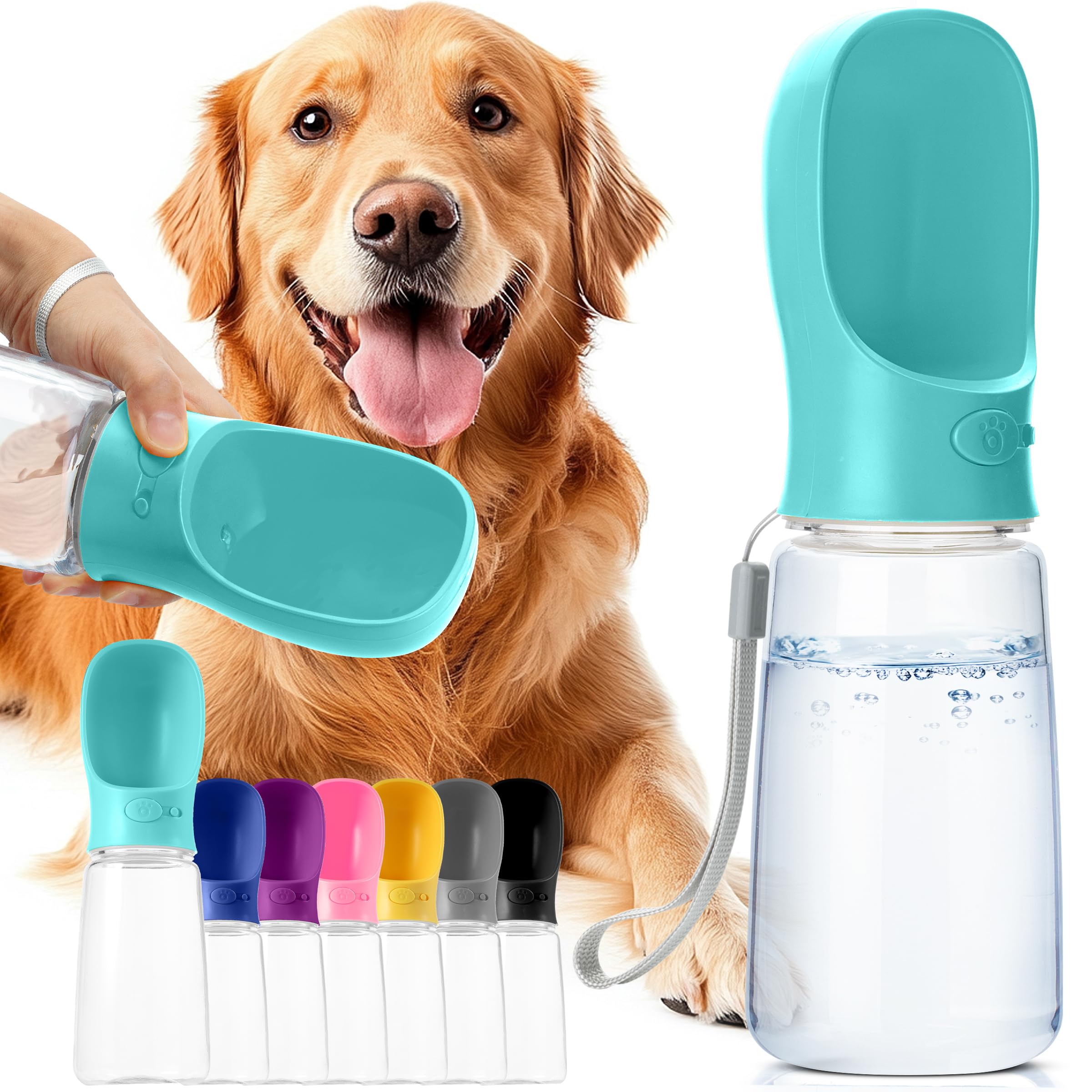 Mr. Pen Bouteille eau chien 19 onces bleue, parfaite pour hydrater votre chien en extérieur.