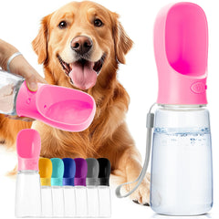Mr. Pen gourde pour chien portable rose prête pour la promenade.