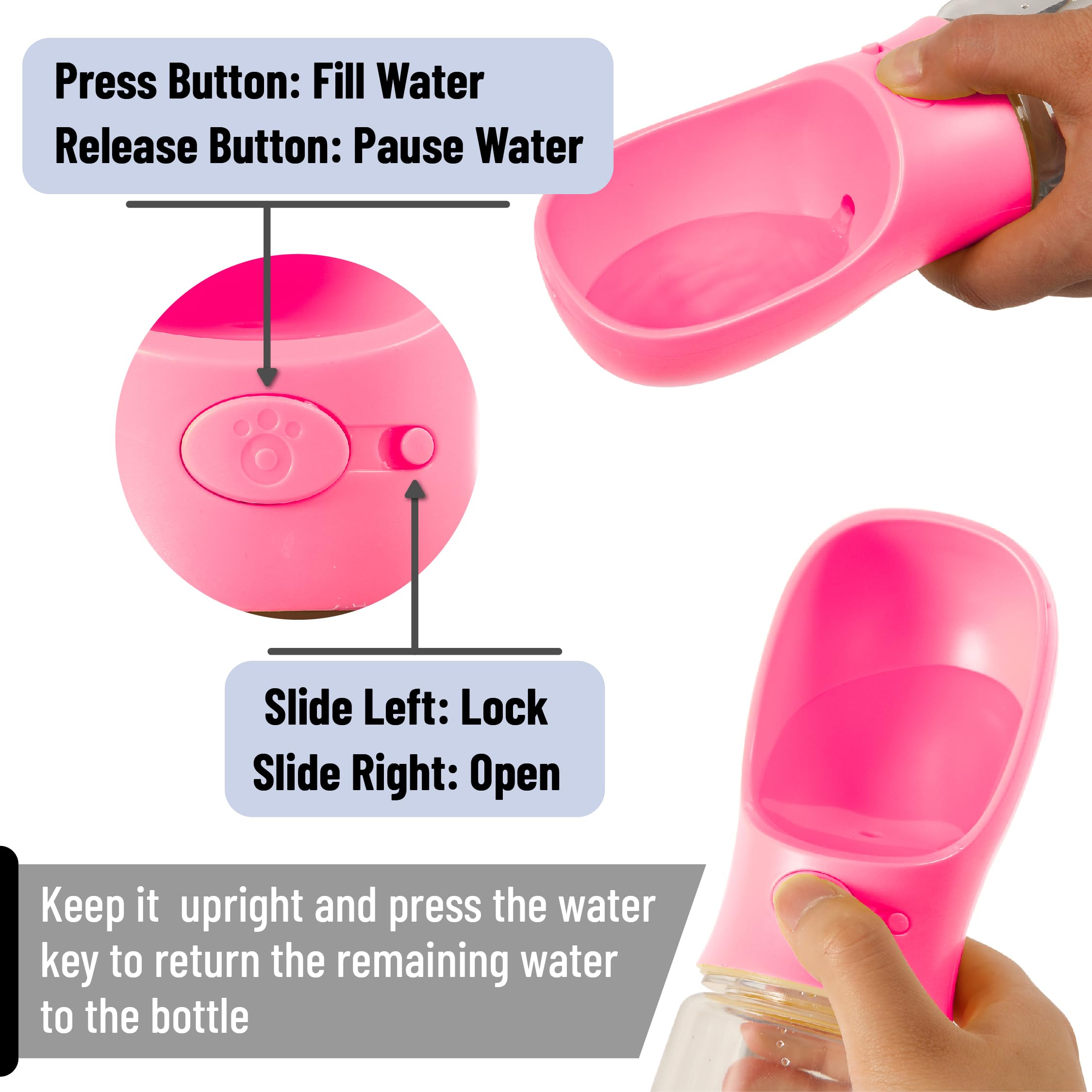 Bouton d'un clic pour délivrer l'eau rapidement.
