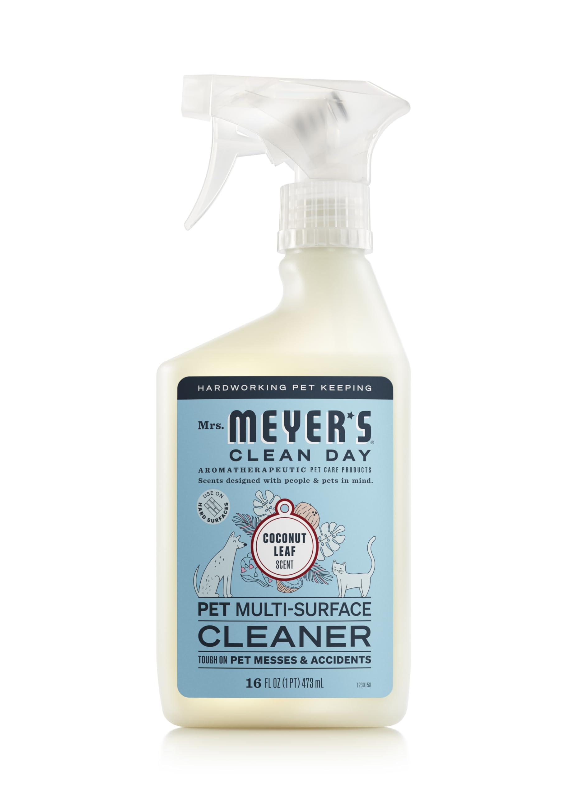Bouteille Mrs. Meyer's Clean Day Nettoyant Animaux Multisurface parfum Coco Feuille.