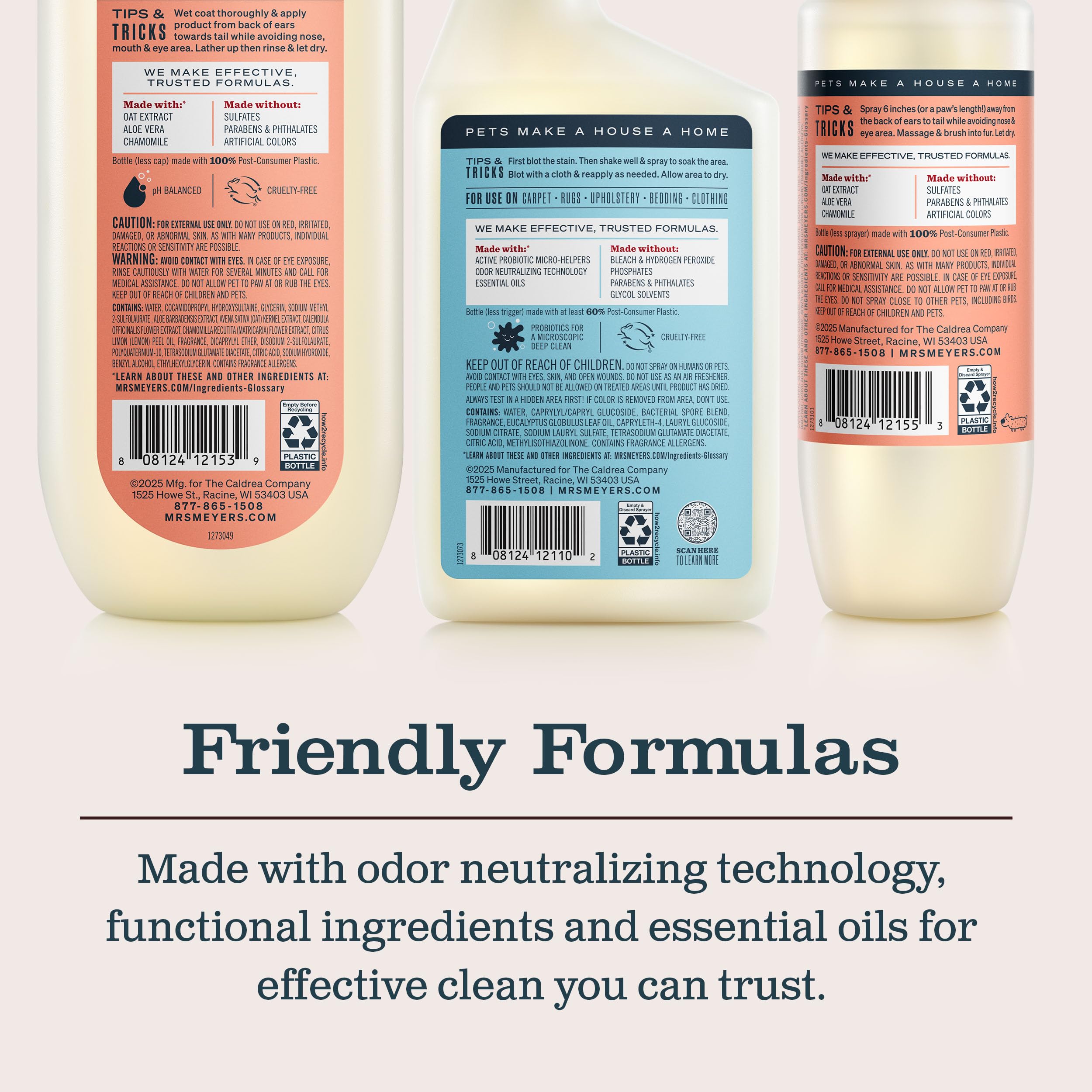 Étiquette sans sulfates et Cruelty-Free – bouteille Mrs. Meyer's recyclable.