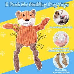 Jouet lion MRSOHRET avec sifflet et papier froissé.