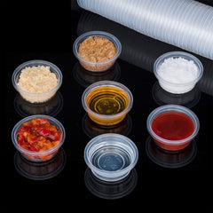 Gobelets MRTIOO transparents pour voir la nourriture et encourager les repas.