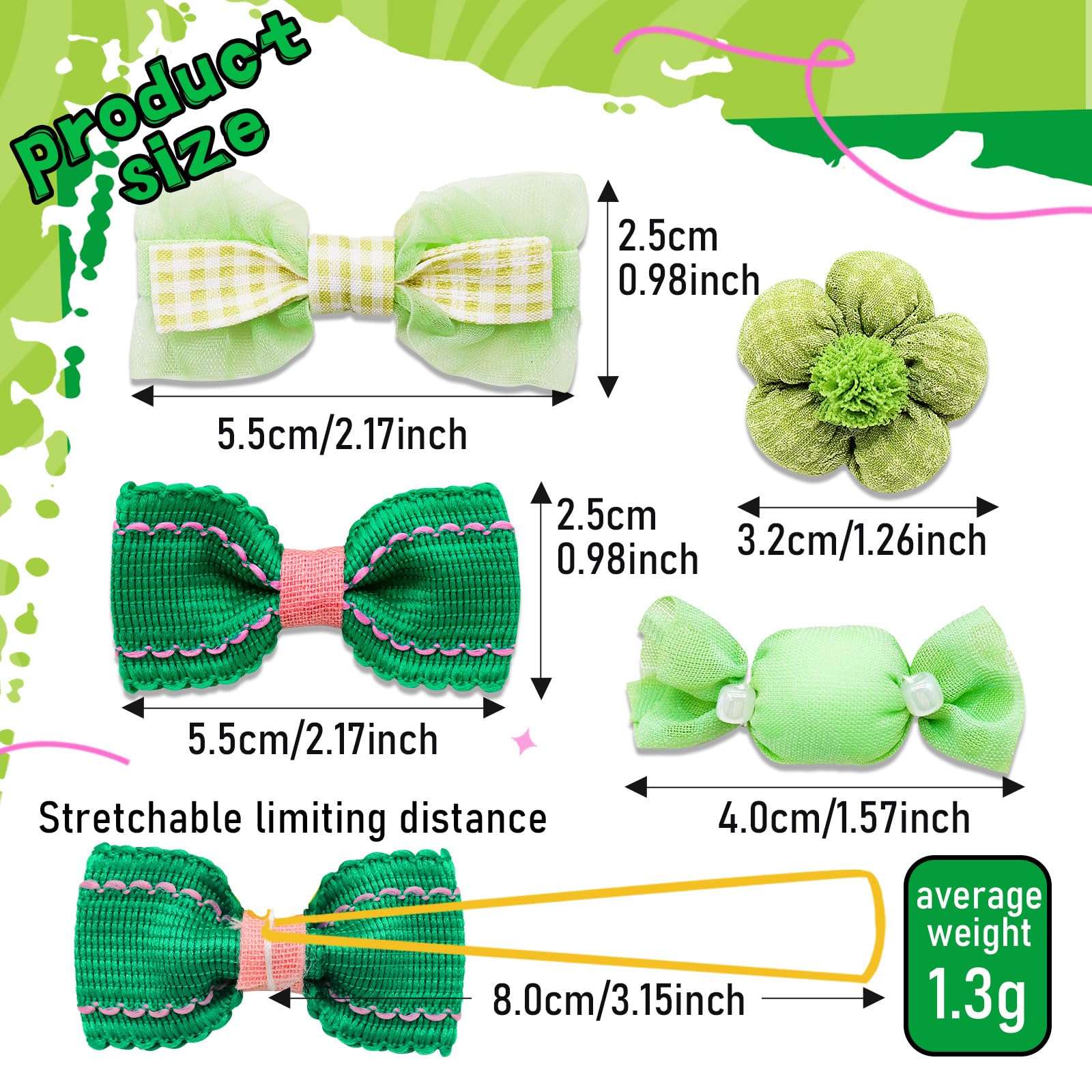 Nœud vert pour chien vert Mruq pet, idéal pour fêtes et photos.