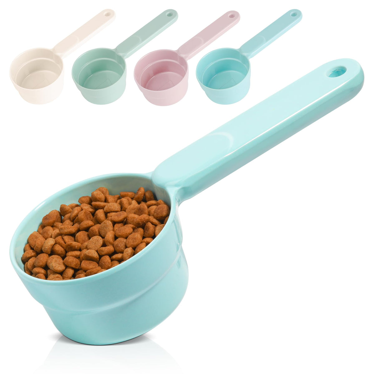 MSBC pelle nourriturre animaux 1 tasse bleu, pratique pour mesurer les portions.
