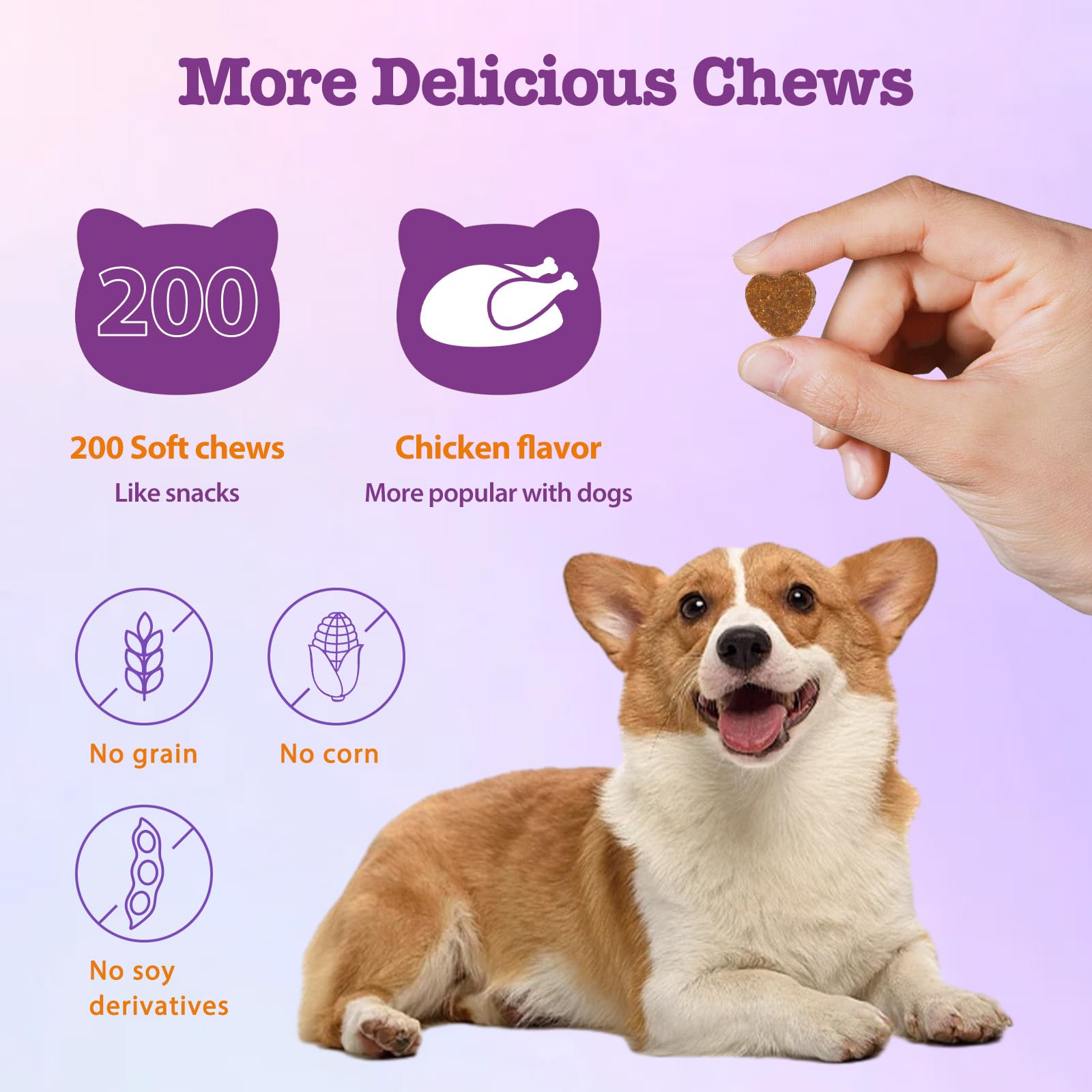 Mshuheene Chews allergie chien - dose flexible - adapté à toutes les tailles.