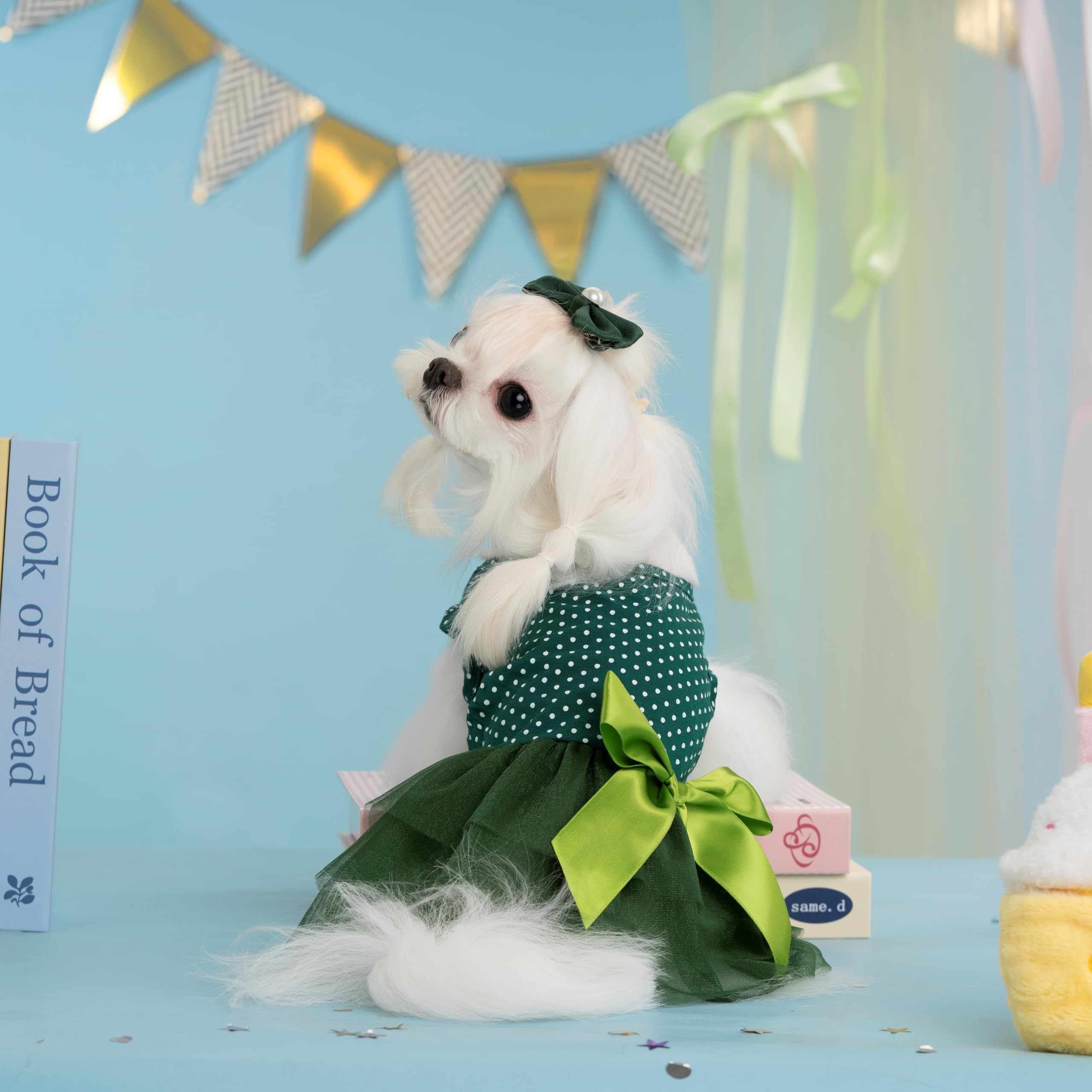 MSNFOASM design pois verts robe petits animaux, allure chic pour occasions.