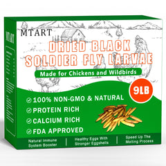 MTART larves noires sèches pour poules, riche en protéines pour un équilibre alimentaire.