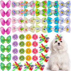 MTLEE: nœud chien paques strass et perles, idéal pour des photos festives.