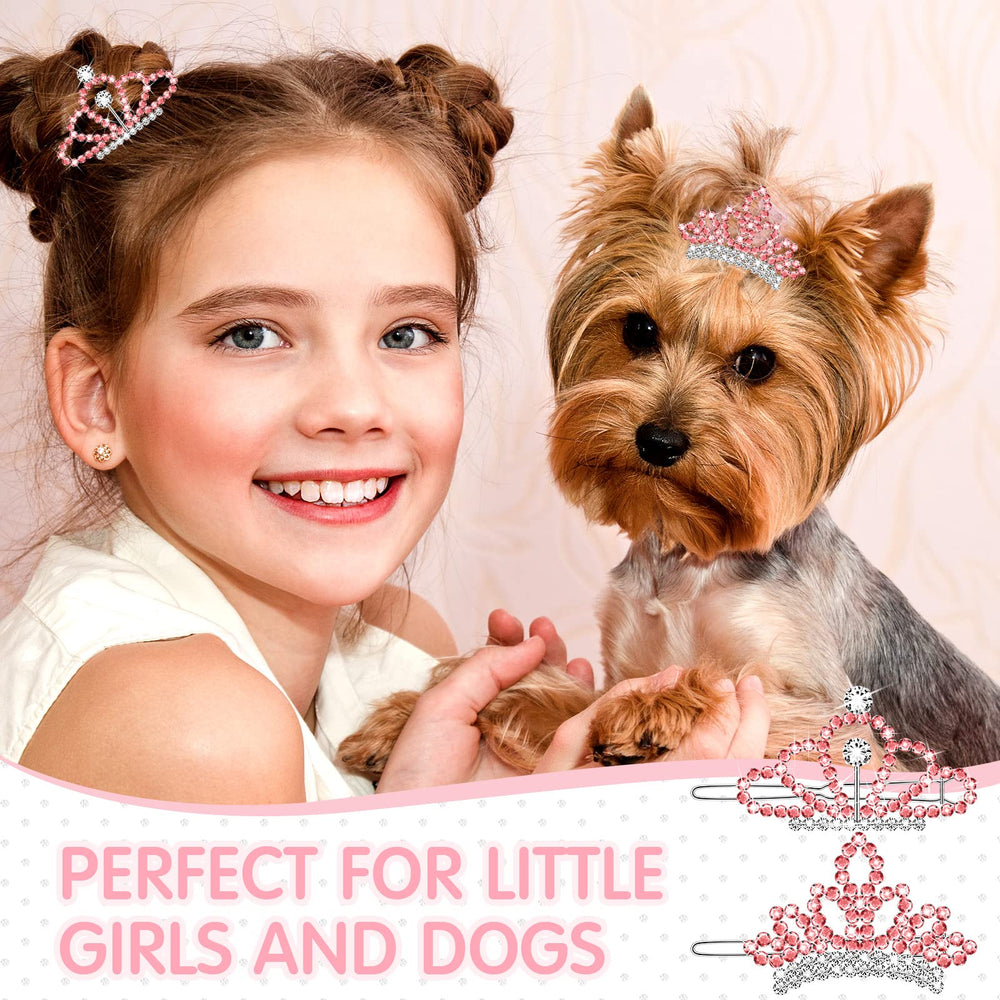 Ensemble MTLEE diadèmes petits cristal rose, kit prêt pour photos et occasions spéciales.
