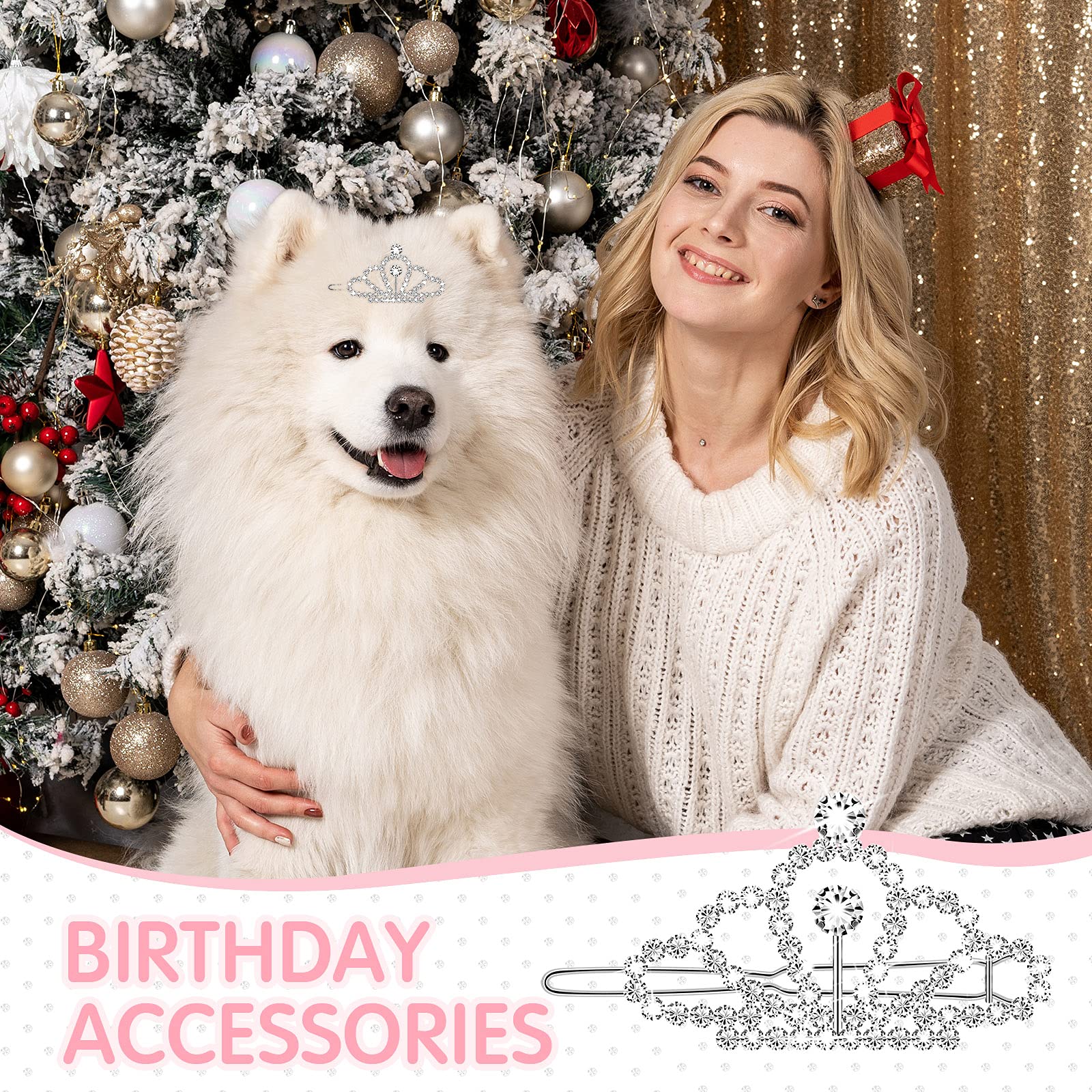 MTLEE clip tiare chien bijou clair pour costumes
