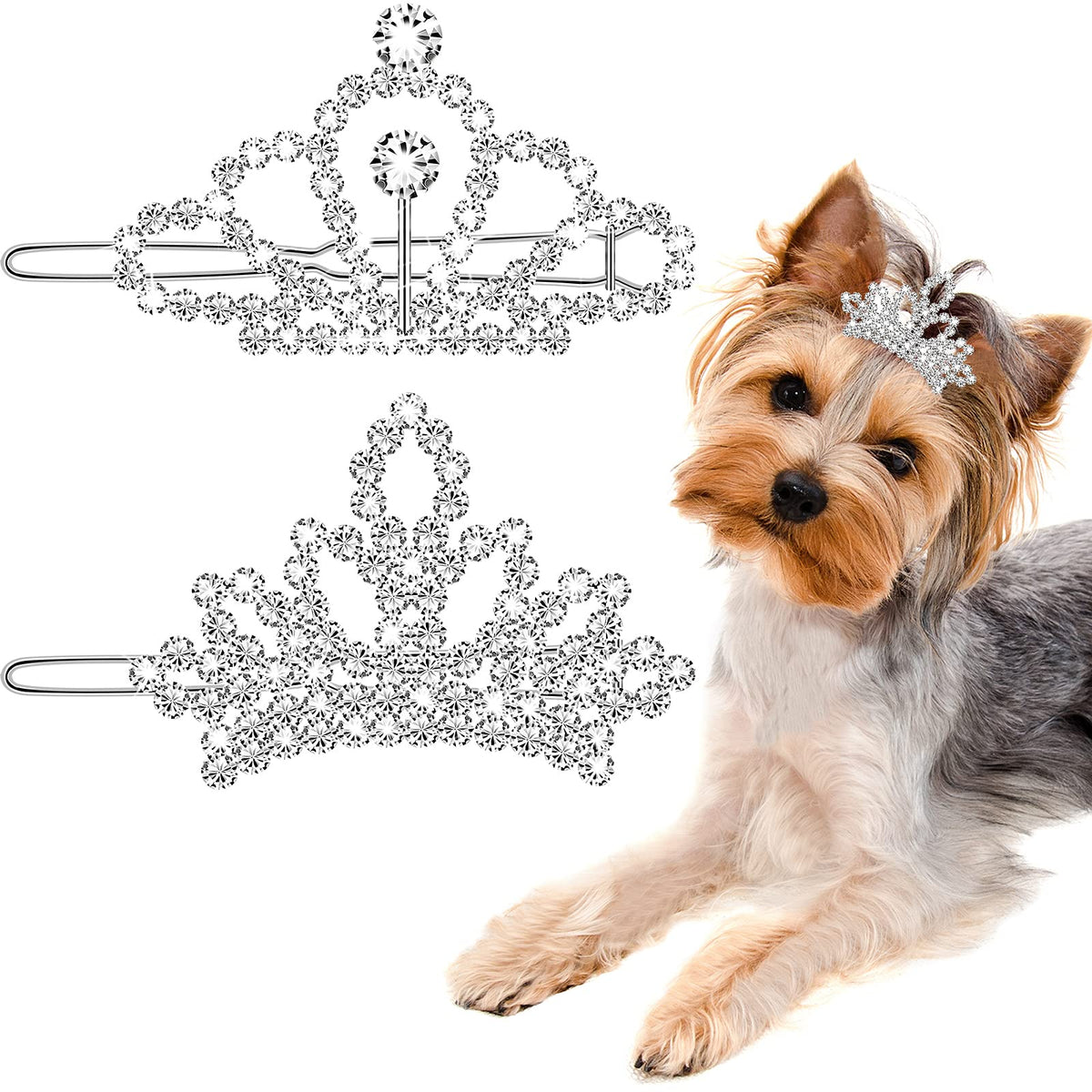 MTLEE tiare chien en cristal strass pour un look festif et glamour