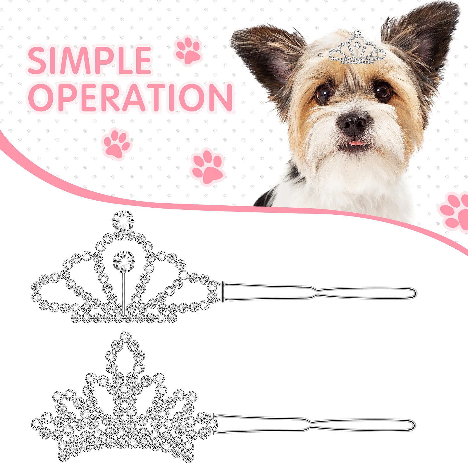 MTLEE tiare chien style dôme en cristal pour fêtes