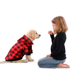 Mtliepte pull chien plaid rouge douceur, tissu doux et chaud.
