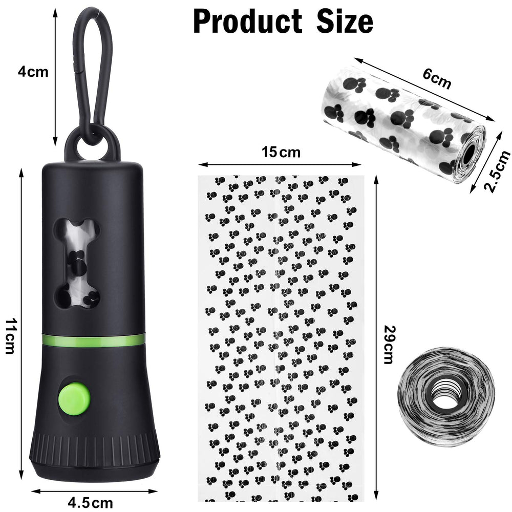 Mudder distributeur sacs crottes chien avec mousqueton clip, fixation rapide à la laisse.