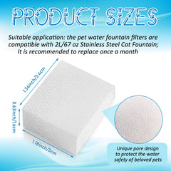 Mudder filtre mousse fontaine: taille compacte adaptée à fontaine 2L pour chats et chiens