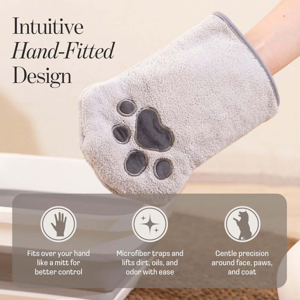 Muddi Mitt pour patte et pelage doux et efficace pour chiens et chats.