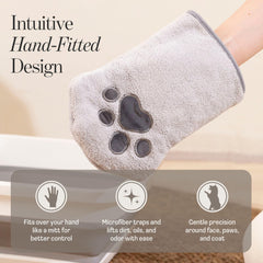 Muddi Mitt pour patte et pelage doux et efficace pour chiens et chats.