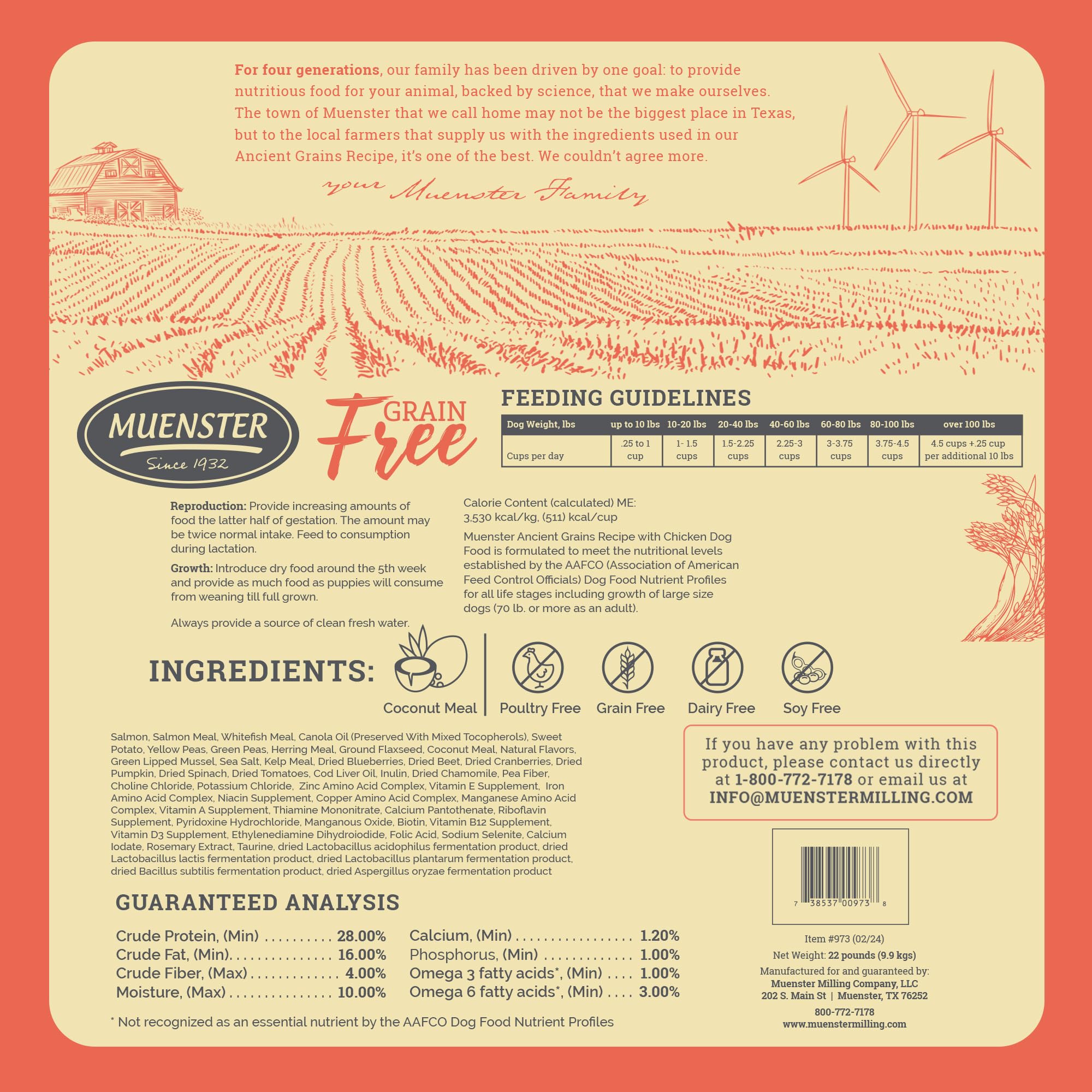 Croquettes Muenster saumon haute protéine, texture appétissante et nutritive.