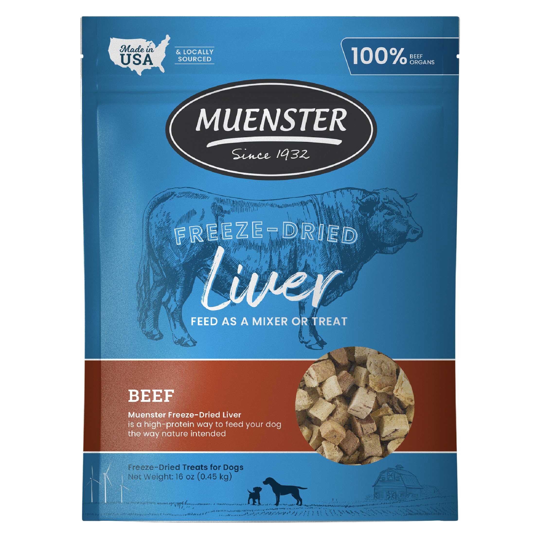 Muenster foie-boeuf lyophilise bouchees: recompense riche en proteines pour l'entraînement