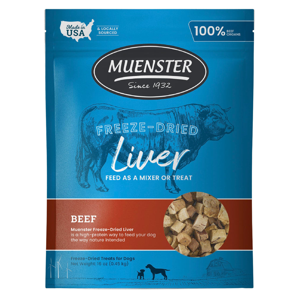 Muenster foie-boeuf lyophilise bouchees: recompense riche en proteines pour l'entraînement