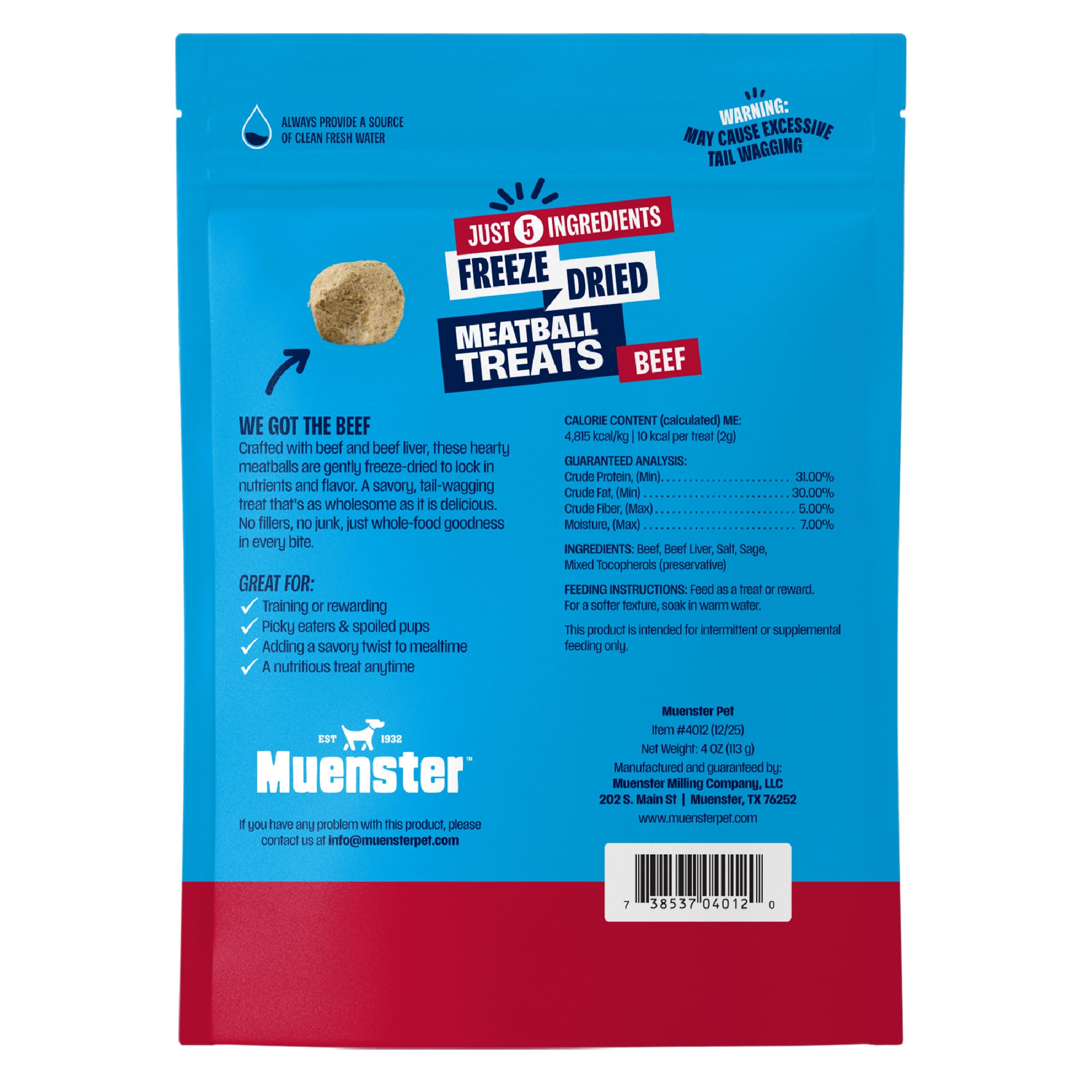 Muenster Lyophilise-proteines, nutrition préservée lors du traitement.