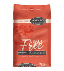 Muenster saumon sans céréales dans un sac de 10 kg, idéal pour chiens sensibles.