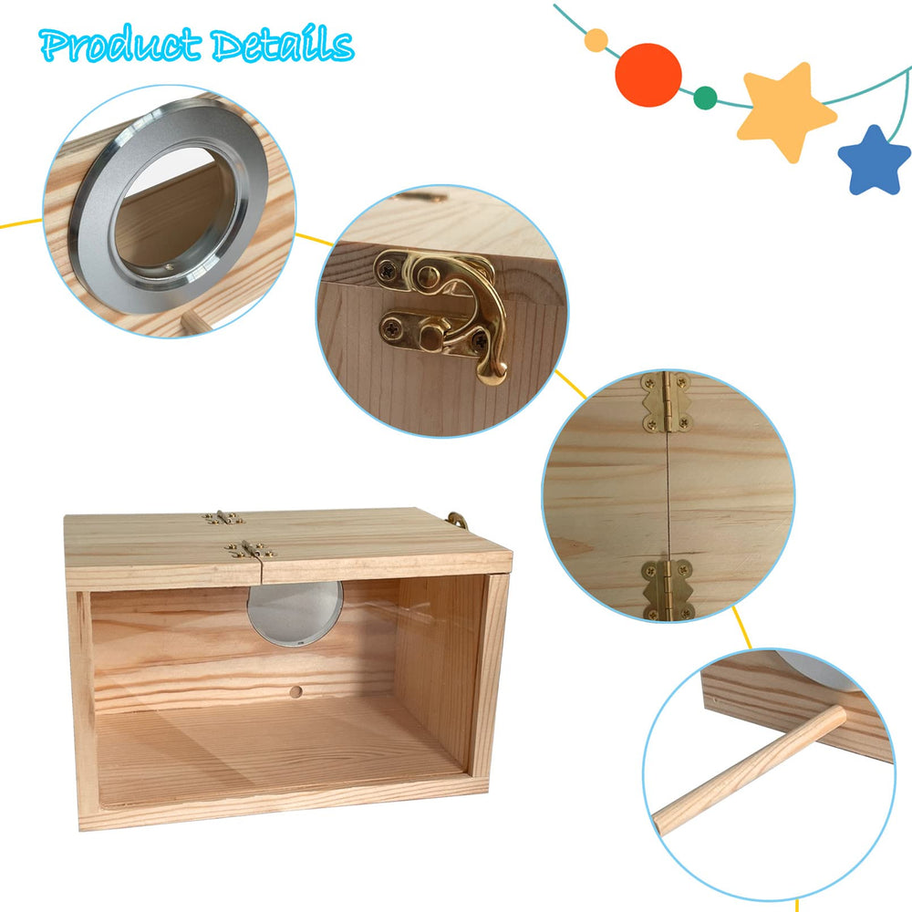 MUYG boîte-nid perruche, perchoir intégré pour repos et jeu.