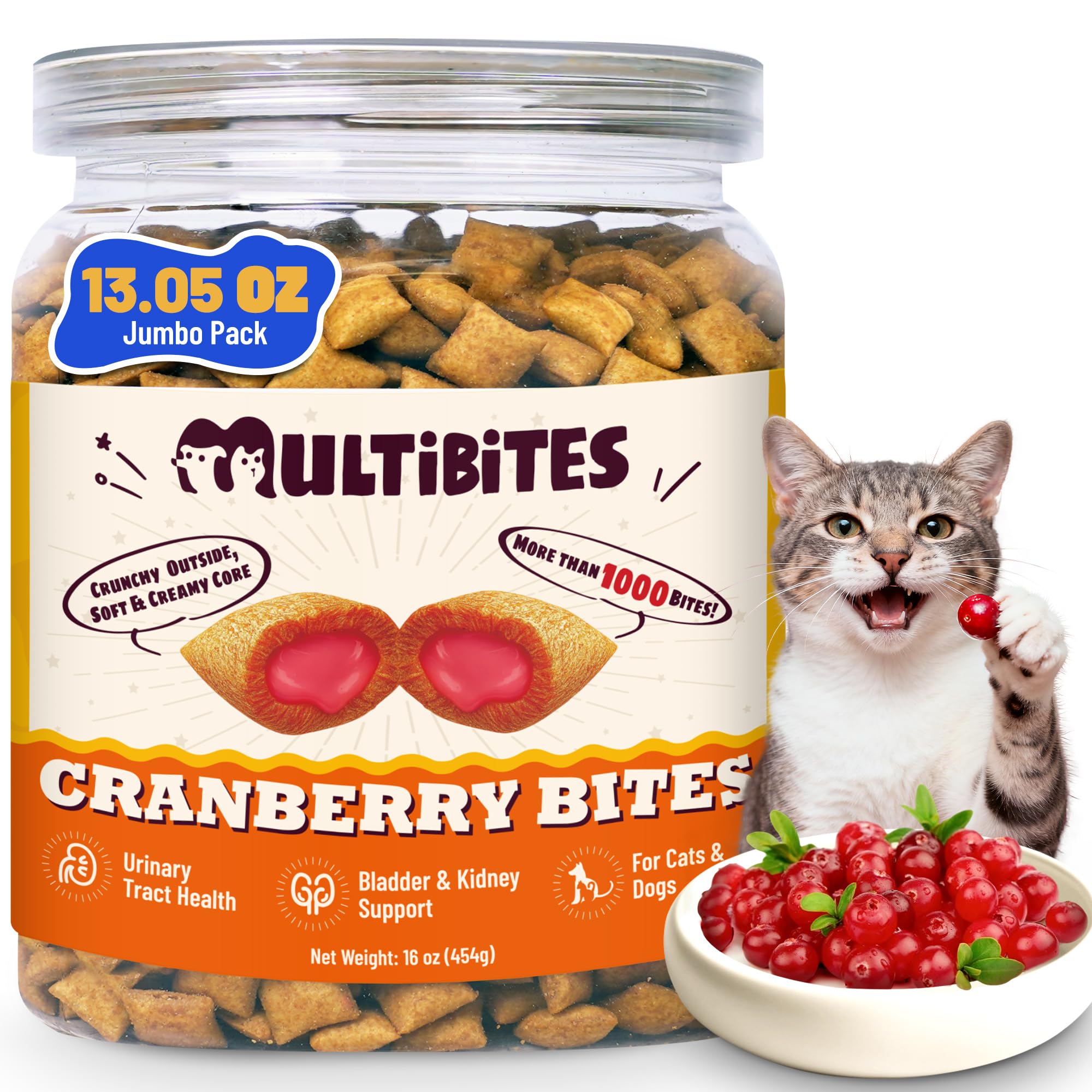 MULTIBITES – emballage canneberge, friandises urinaires pratiques pour chats.
