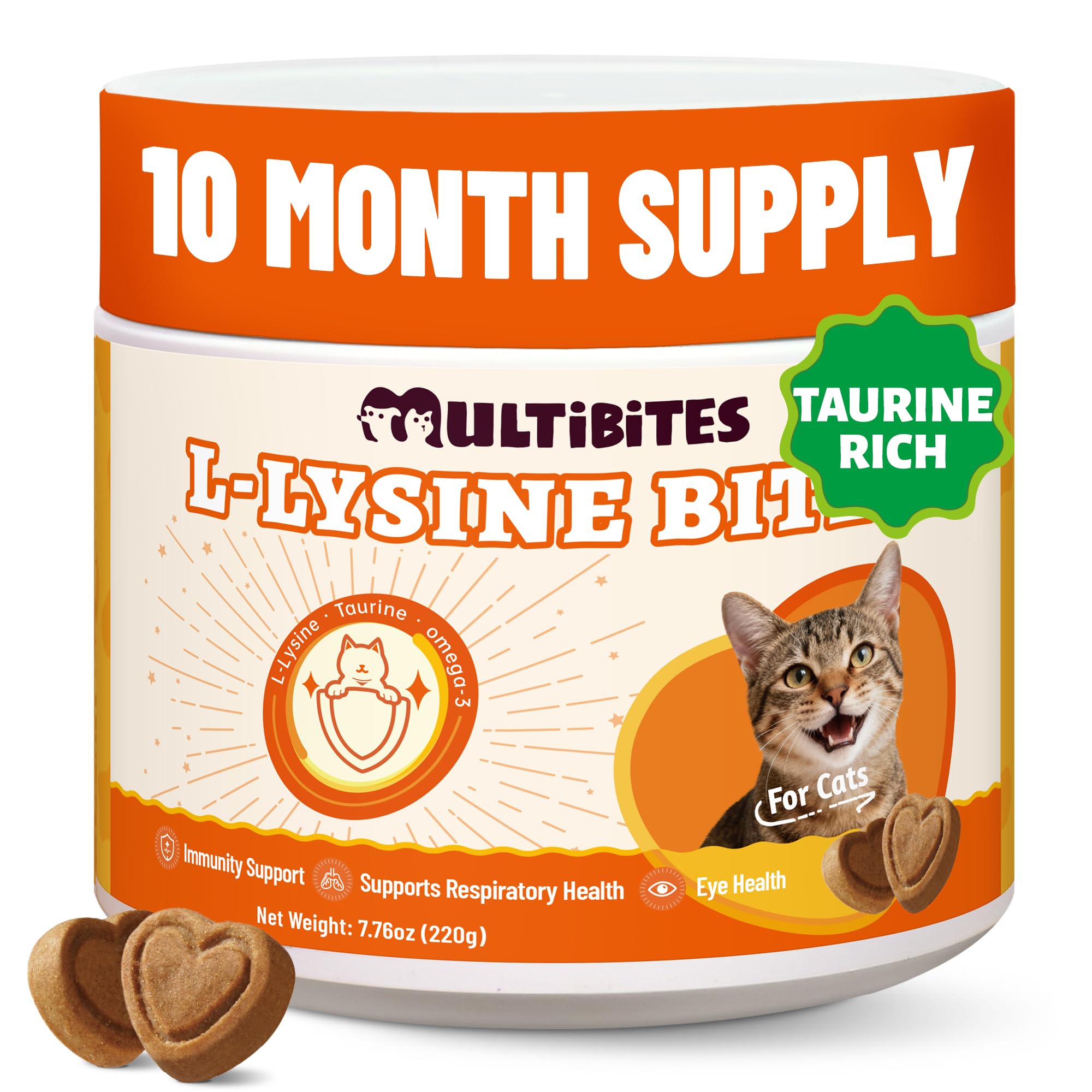 MULTIBITES bouchées lysine pour chat au poulet, soutien immunitaire potentiel et plaisir.