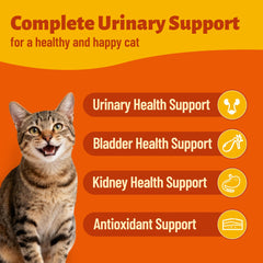 Soutien urinaire et rénal pour chat: formule naturelle et douce.