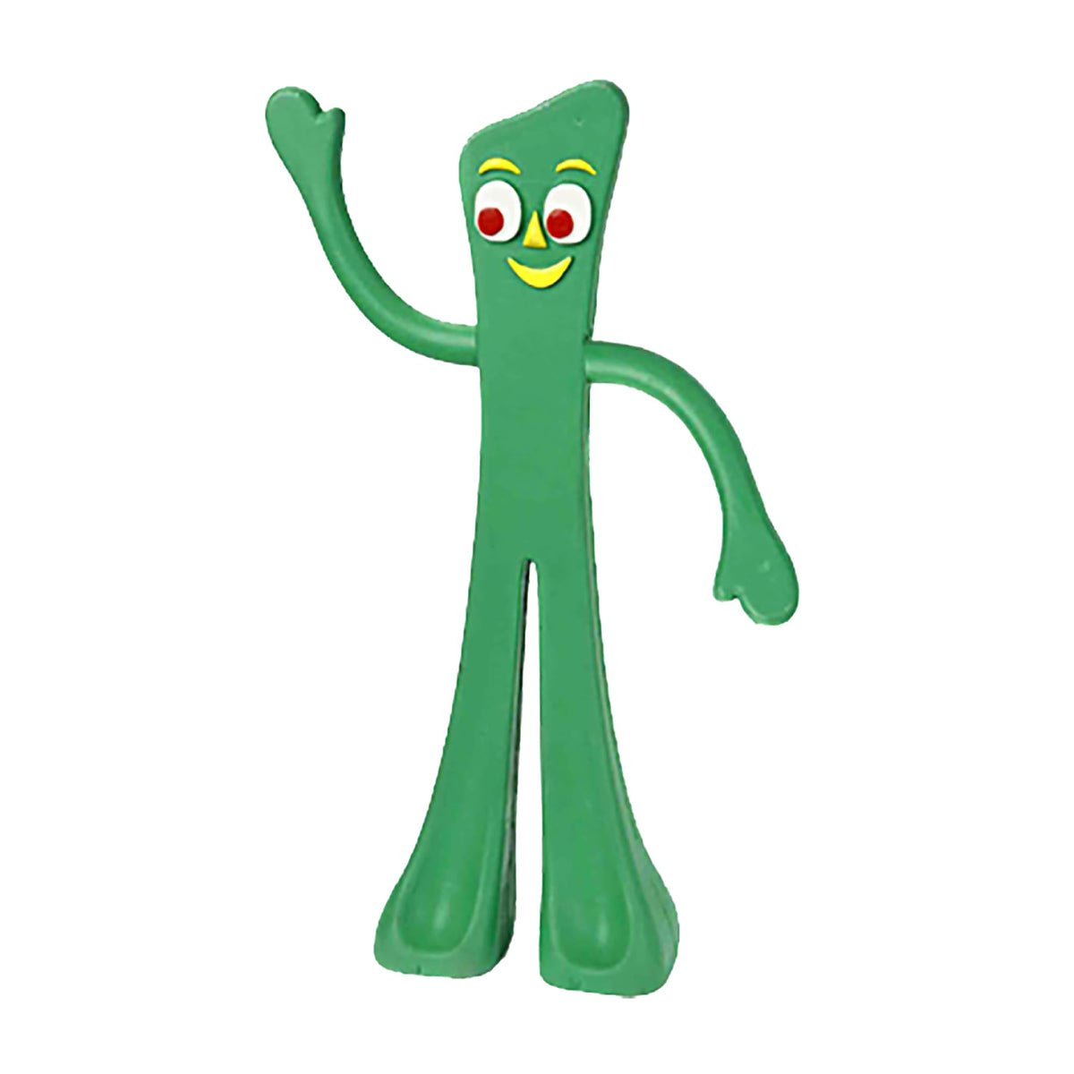Jouet Gumby Multipet en latex vert avec sifflet, idéal pour le jeu.