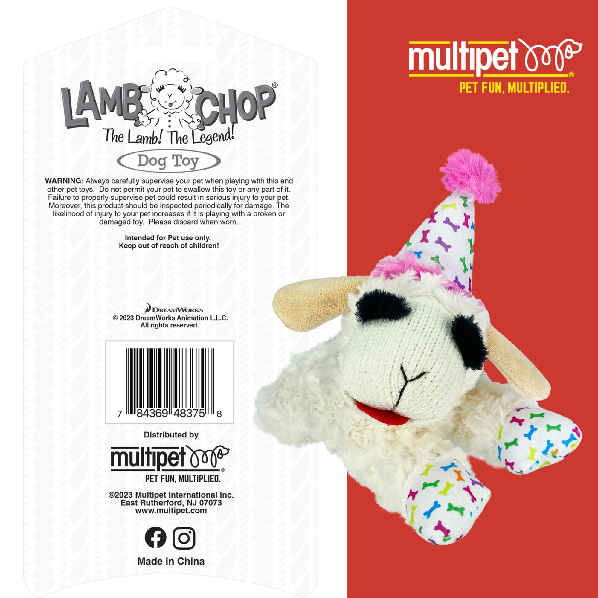 Multipet jouet peluche chien en action, parfait pour jeux et joie