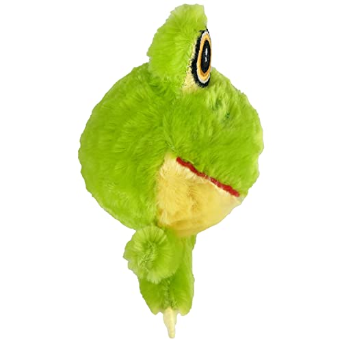 Jouet grenouille Knobby Noggins, facile à transporter pour câlins en déplacement.