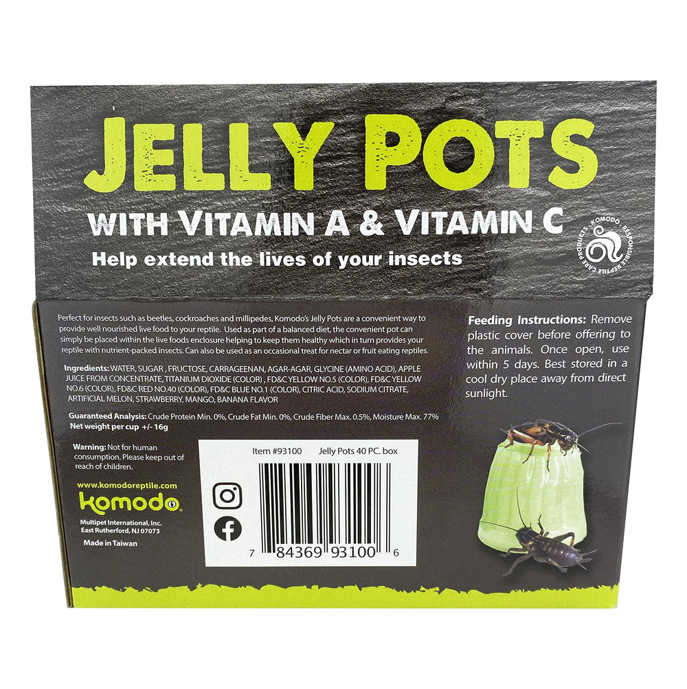 Gelée Komodo Multipet fruit banane, source d'hydratation rapide pour les criquets.