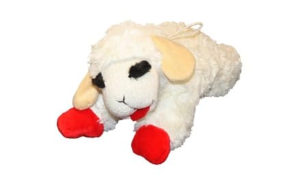 Jouet Lamb Chop en action, idéal pour lancer et rapporter.