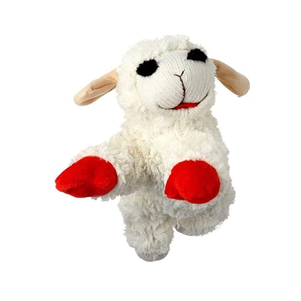 Jouet Lamb Chop pelucheux, taille adaptée, parfait pour longues sessions de jeu.