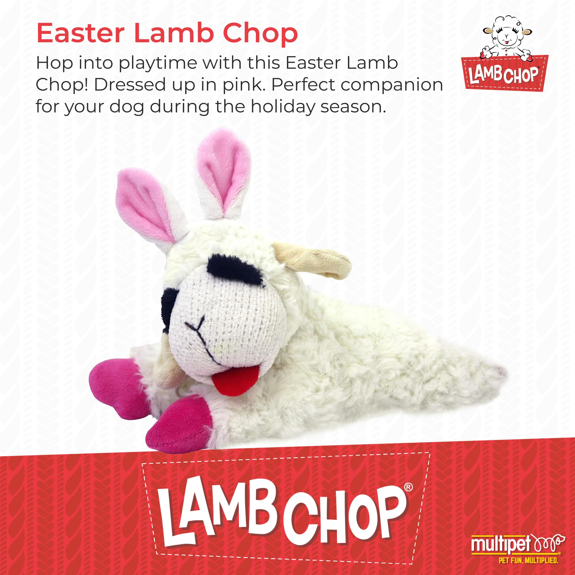 Lamb Chop Multipet avec oreilles de lapin, stimule le jeu et l’imagination.