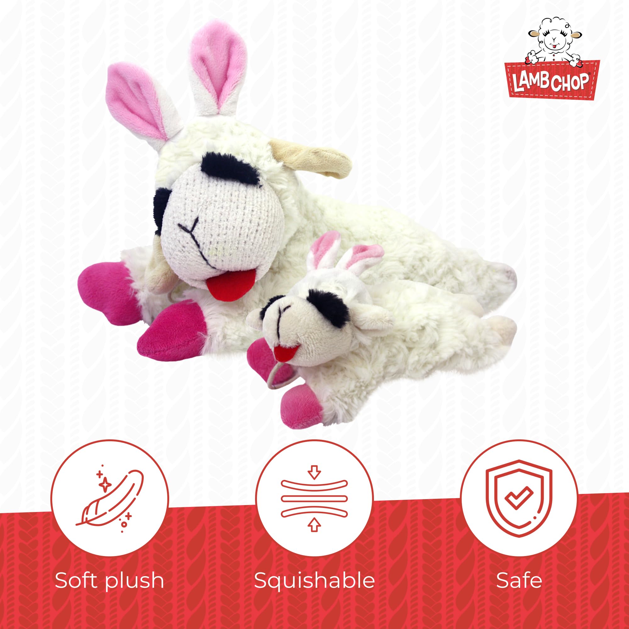 Lamb Chop Multipet sifflet intégré pour des sessions de jeu interactives et amusantes.