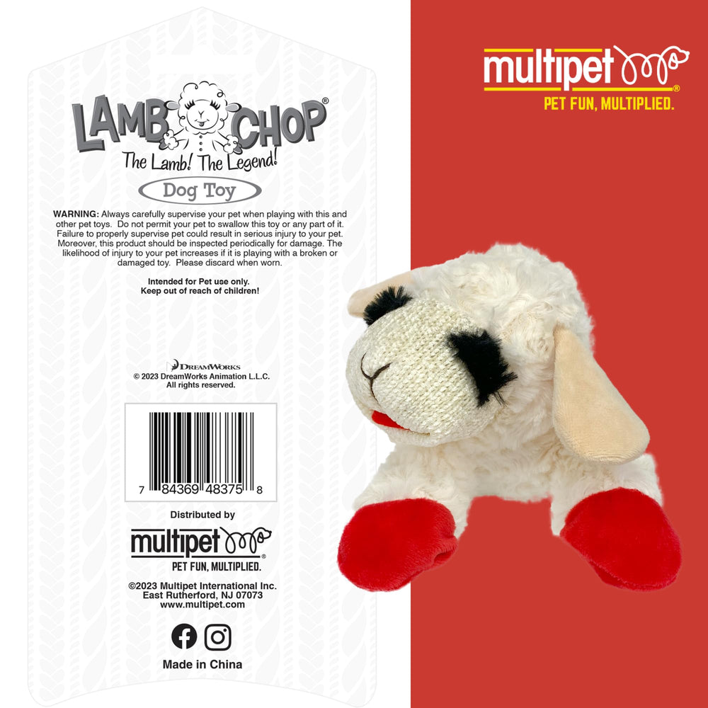 Utilisation quotidienne du jouet Lamb Chop pour des câlins et jeux.