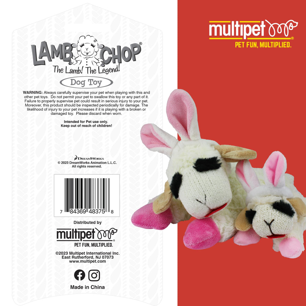 Lamb Chop Multipet jouet câlin idéal pour chien et moments de repos.
