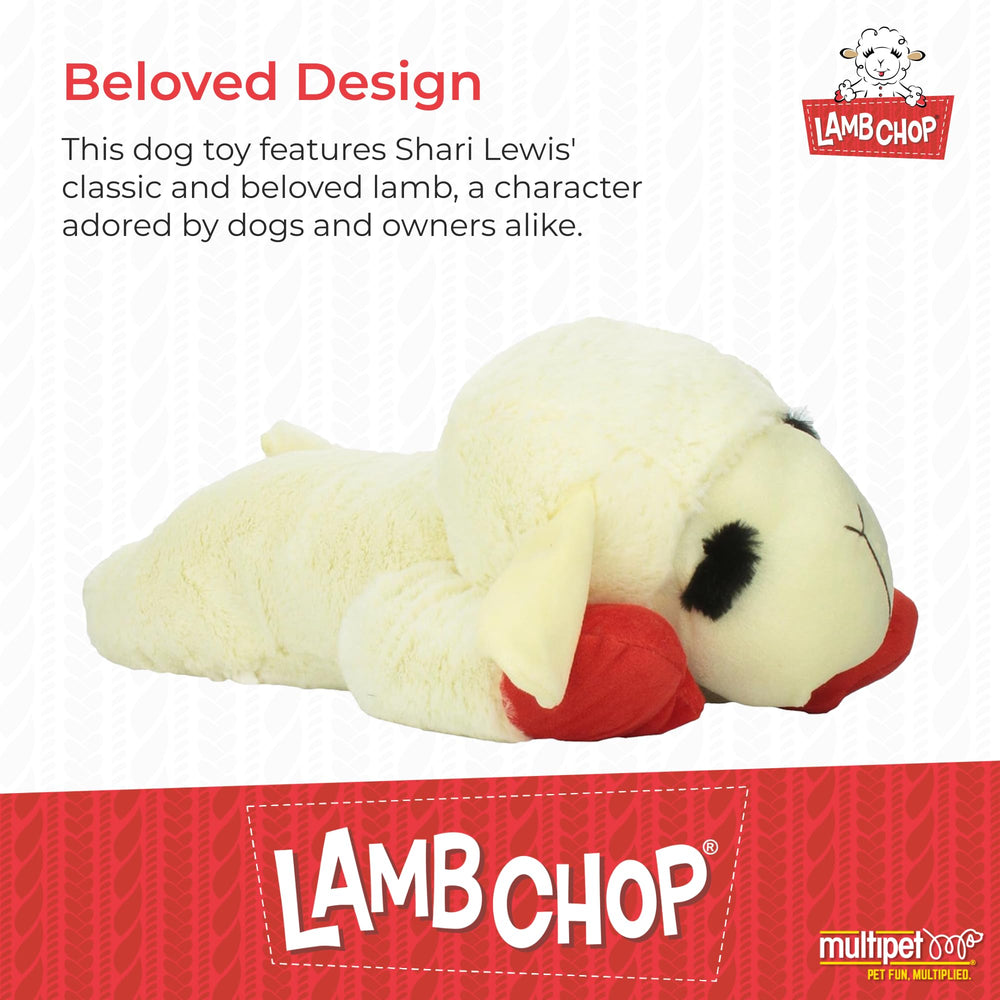 Multipet Lamb Chop face du doudou, peluche attrayante pour chiens.