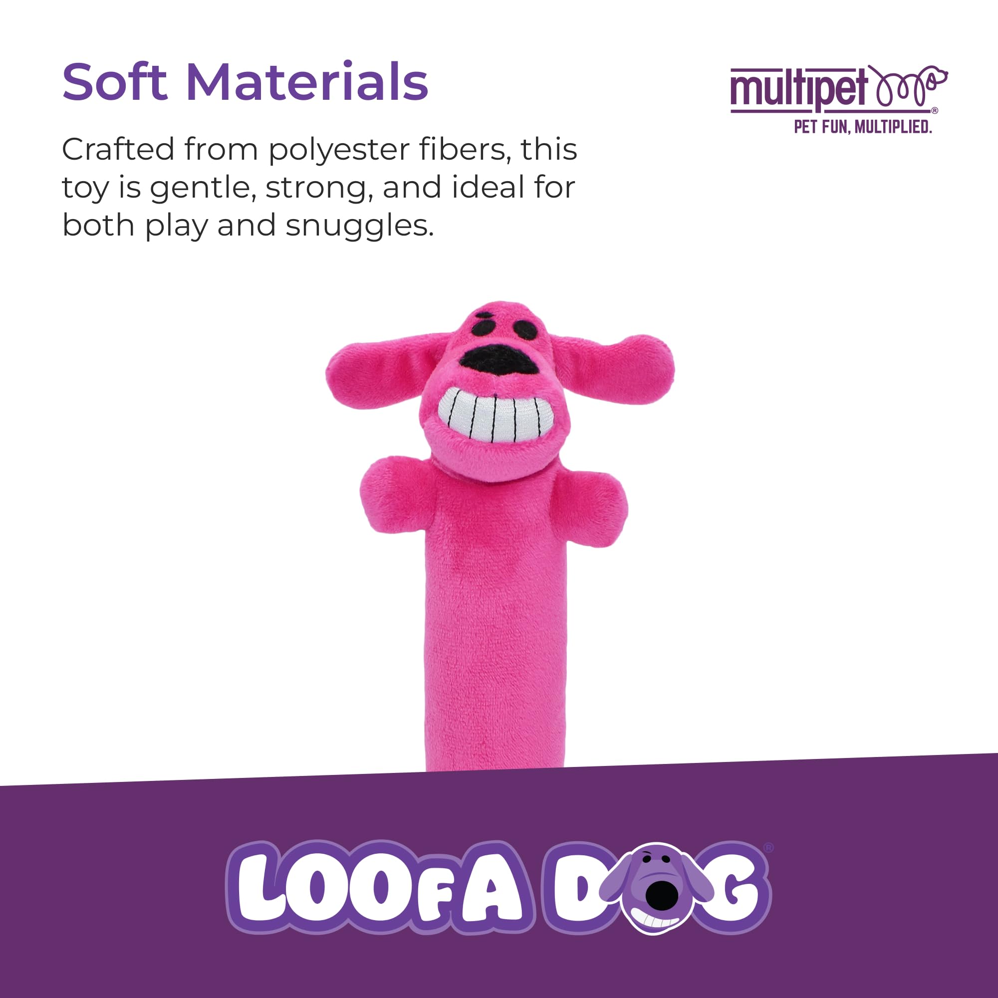 Peluche douce Multipet Loofa pour chien, texture reconfortante.