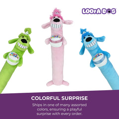 Jouet multipet loofa-dog avec sifflet, peluche douce rose pour chiens.