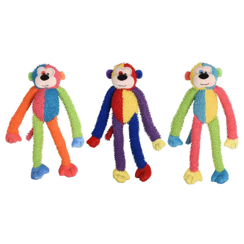 Multipet Multicrew Monkey, peluche 17 pouces, parfait pour jeux de tir à la corde et câlins.