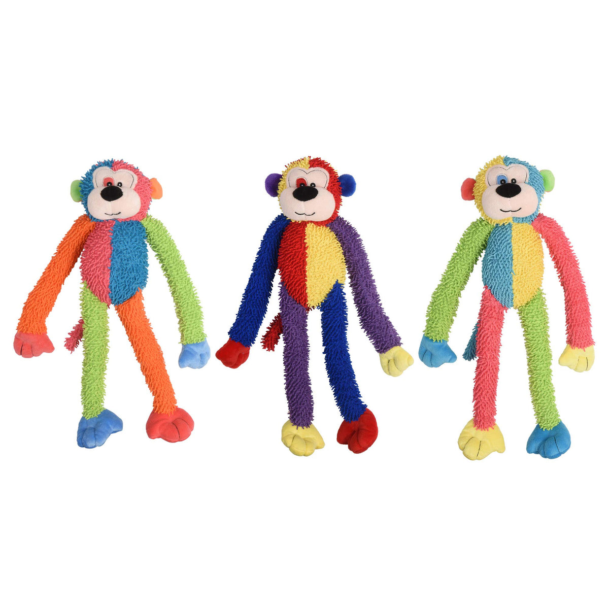 Multipet Multicrew Monkey, peluche 17 pouces, parfait pour jeux de tir à la corde et câlins.