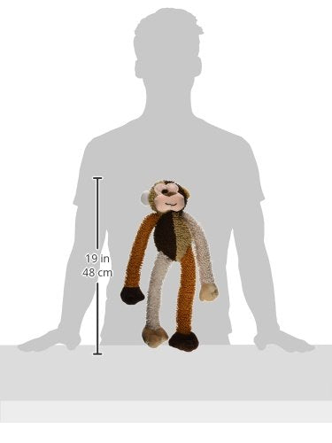 Multipet Multicrew Monkey, peluche avec sifflet, divertissement durable et jeu interactif.