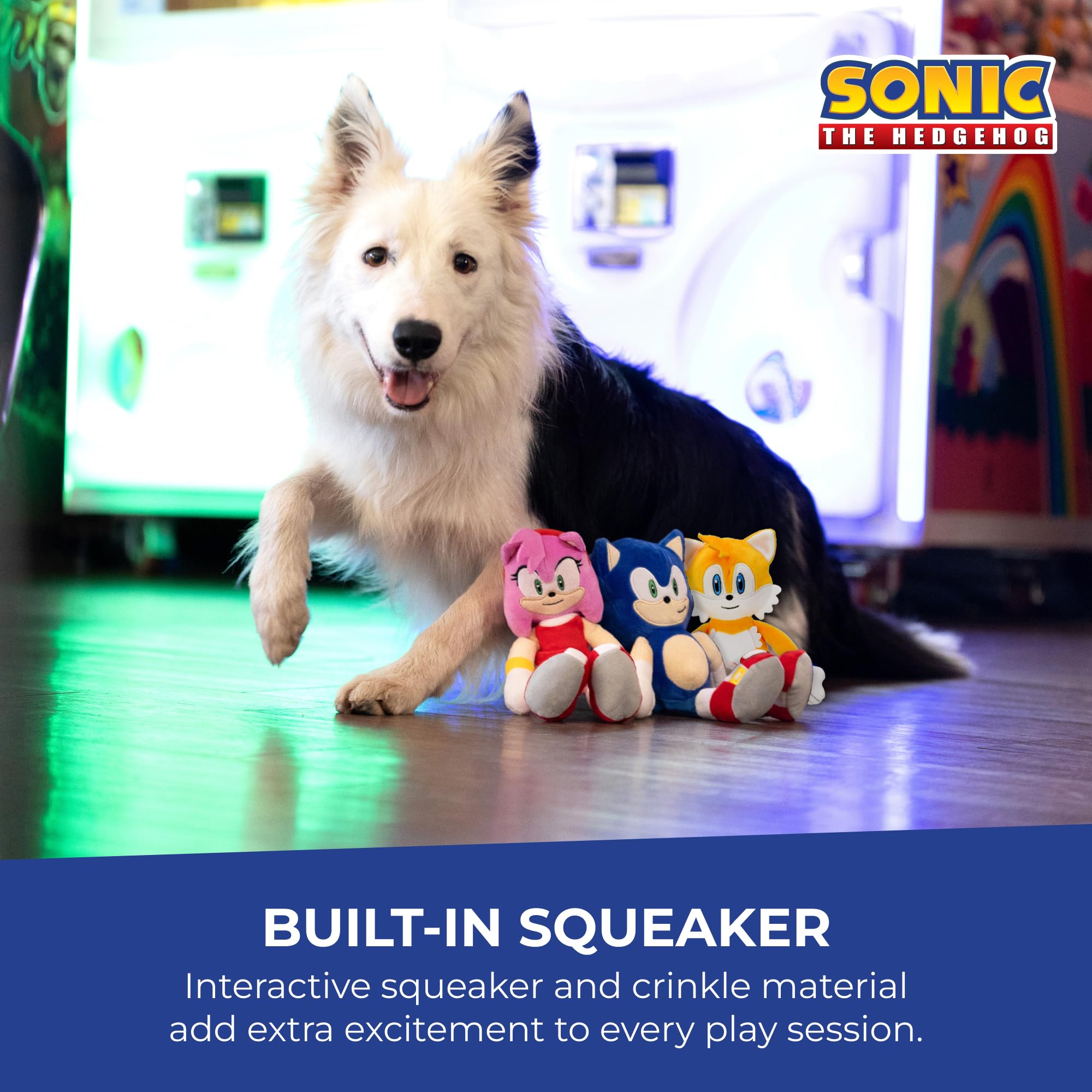 Multipet Sonic Tail peluche douce, toucher agréable lors des séances de jeu.