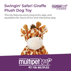 Multipet Swingin Safari Girafe — jouet chien qui couine pour le jeu