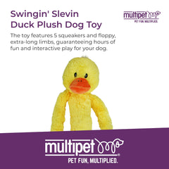 Multipet Swingin' Slevin Duck, avant, idéal pour jeux interactifs et rapporter l'objet.